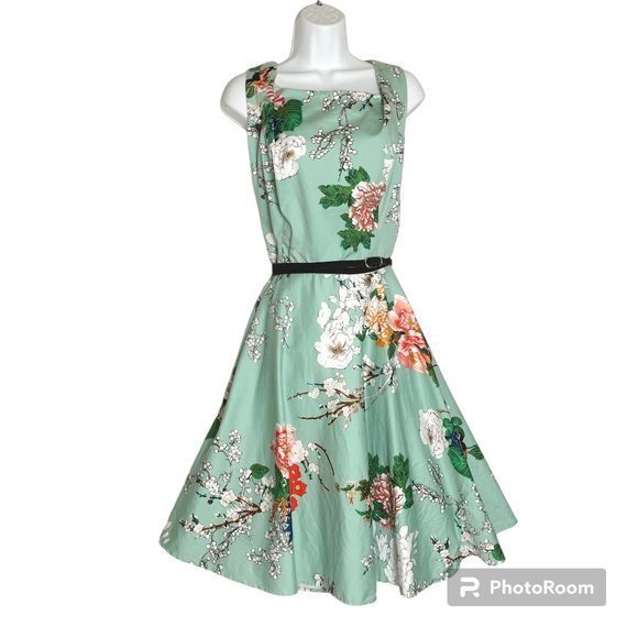 Grace Karin Dresses & Skirts - GRACE KARIN Boatneck Sleeveless Vintage Tea Dress with Belt 2X